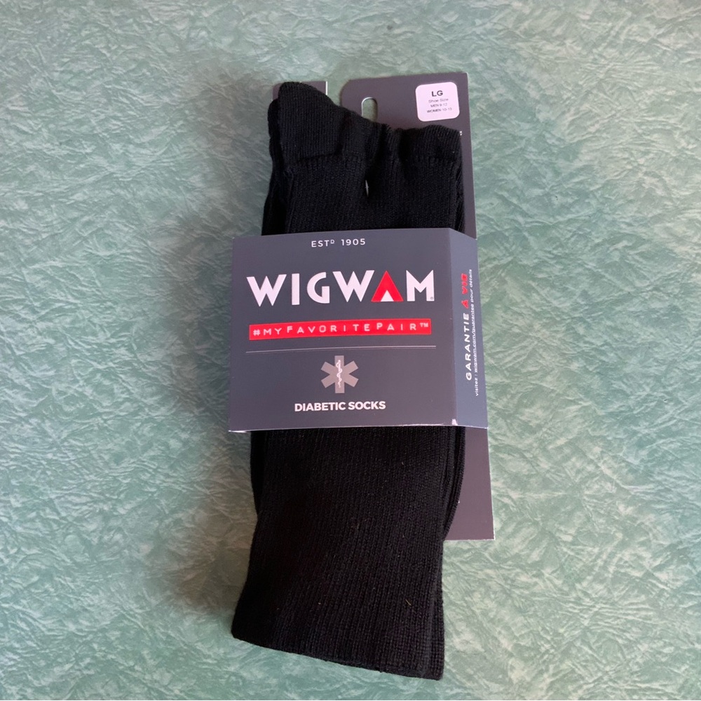 Wigwam Black Diabetic Walker Socks